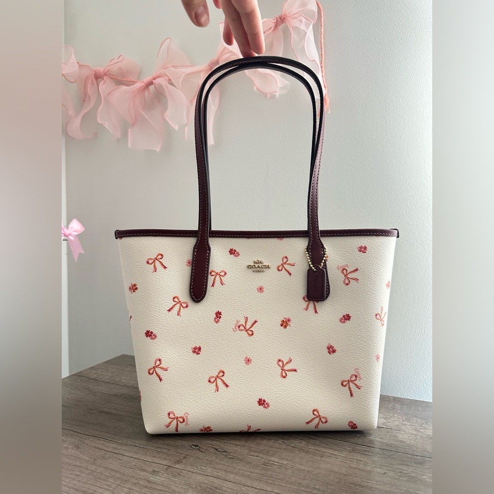 Authentic Coach Bow Tie Print Mini City Tote Bag